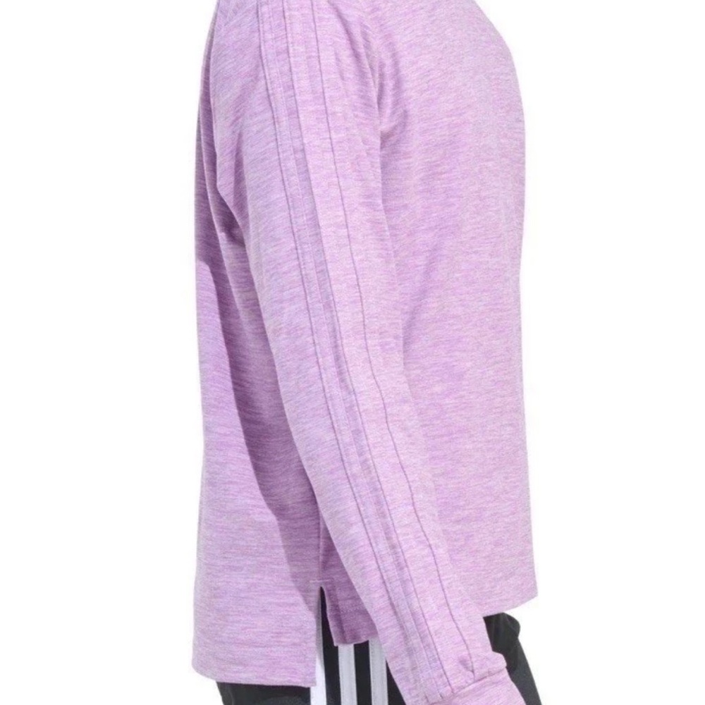 Adidas Girls V.COLORS Three Stripes Long Sleeve Melange Training T-shirt Nwt L14 - Picture 3 of 16